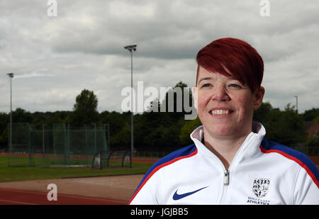 Gran Bretagna Jo Butterfield durante il media day a Paula Radcliffe Stadium, Loughborough University. Foto Stock