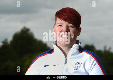 Gran Bretagna Jo Butterfield durante il media day a Paula Radcliffe Stadium, Loughborough University. Stampa foto di associazione. Picture Data: venerdì 7 luglio 2017. Foto di credito dovrebbe leggere: Joe Giddens/PA FILO Foto Stock