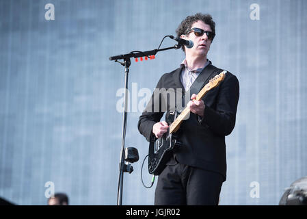 Glasgow, Regno Unito. 07 Luglio, 2017. Belle e Sebastian eseguire sul palco principale al Festival TRNSMT 2017, verde di Glasgow, Glasgow 07/07/2017 Credit: Gary Mather/Alamy Live News Foto Stock