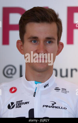 Duesseldorf, Germania. Il 29 giugno, 2017. Michal Kwiatkowski dalla Polonia per il Team Sky per il Tour de France 2017, fotografato a Duesseldorf in Germania, 29 giugno 2017. Foto: Daniel Karmann/dpa/Alamy Live News Foto Stock