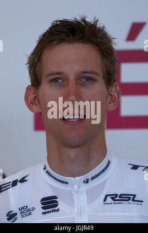 Duesseldorf, Germania. Il 29 giugno, 2017. Bauke Mollema dai Paesi Bassi del Team Trek Segafredo per il Tour de France 2017, fotografato a Duesseldorf in Germania, 29 giugno 2017. Foto: Daniel Karmann/dpa/Alamy Live News Foto Stock