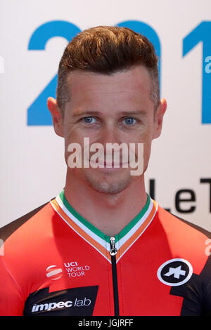 Duesseldorf, Germania. Il 29 giugno, 2017. Nicolas Roche dall Irlanda del Team BMC Racing per il Tour de France 2017, fotografato a Duesseldorf in Germania, 29 giugno 2017. Foto: Daniel Karmann/dpa/Alamy Live News Foto Stock