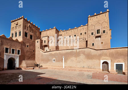 Al di fuori di colpo di Taourirt Kasbah, Ouarzazate, Marocco, Africa Foto Stock