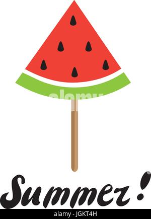 Illustrazione vettoriale di estate anguria ghiaccioli Illustrazione Vettoriale