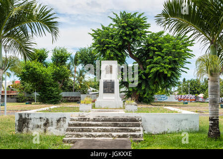 Saint-Paul, Isola di Reunion, Francia - 24 dicembre 2015: Monumento a Leconte de Lisle in San Paolo sull isola di Reunion, Francia. Charles Marie René Lecon Foto Stock