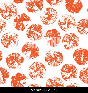 Timbro arancione sfondo senza giunture. Succo di arancia pattern con timbro della silhouette orange Illustrazione Vettoriale