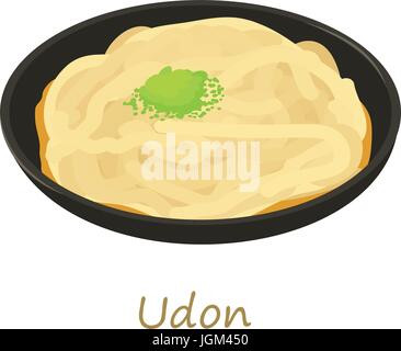 Udon icona, stile cartoon Illustrazione Vettoriale