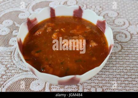 Manchurian di pollo con salsa gravy Foto Stock