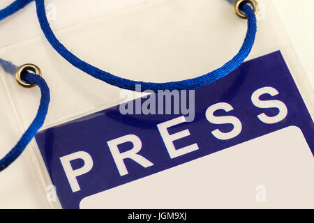 Blue Pass Stampa scheda ID close-up Foto Stock