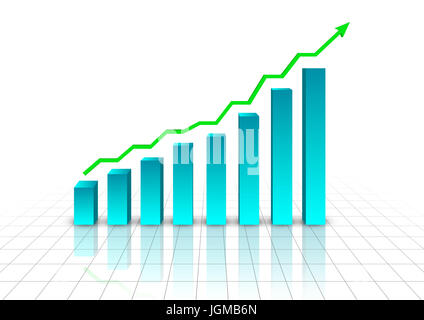 Rising grafico di business Foto Stock