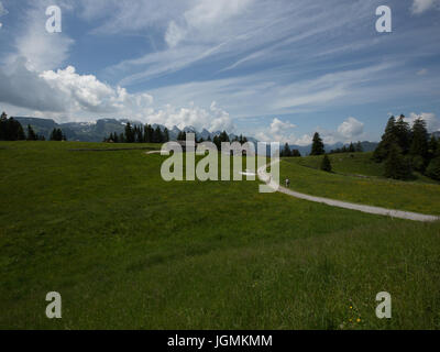 Swiss Mountain Vistas vicino Gamplüt e Wildhauser Schafberg Foto Stock