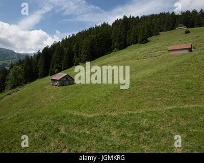 Swiss Mountain Vistas vicino Gamplüt e Wildhauser Schafberg Foto Stock