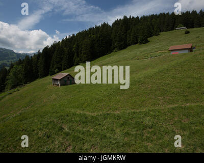 Swiss Mountain Vistas vicino Gamplüt e Wildhauser Schafberg Foto Stock