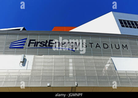 Esterno della FirstEnergy Stadium di Cleveland, Ohio, USA, casa della National Football League (NFL) Cleveland Browns team. Foto Stock