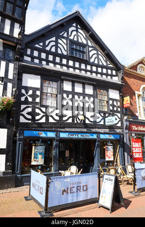 Caffe Nero Coffee Shop, High Street, Nantwich, Cheshire, Regno Unito Foto Stock