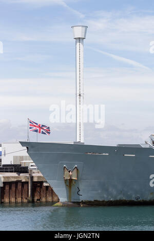 La British Royal Navy HMS severn - P282, il fiume-class offshore nave pattuglia open day ormeggiato a Weymouth cittadina sul mare, Dorset, Inghilterra, Regno Unito,GB Foto Stock