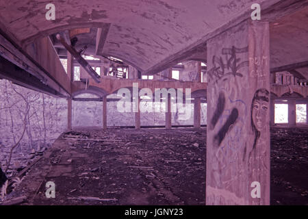 Infrarossi fotografia infrarosso scatti le foto delle rovine di San Pietro Seminary di Cardross Scozia, 2012 altezza della sua vetustà prima del restauro Foto Stock