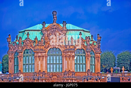 Palazzo Zwinger, Wallpavillion, Dresda, Sassonia, Germania, Foto Stock