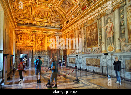 La sala Paolina (chiamato dopo Papa Paolo III) in Castel Sant'Angelo, Roma, Italia Foto Stock