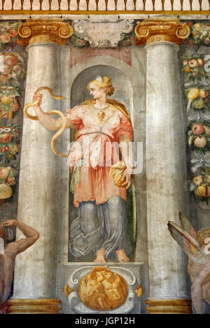 'Dettaglio' di fresoed parete nella sala Paolina (chiamato dopo Papa Paolo III) in Castel Sant'Angelo, Roma, Italia Foto Stock