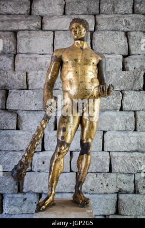 Statua di Ercole in bronzo dorato, i Musei Capitolini di Roma, Italia Foto Stock