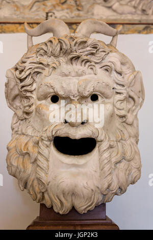 Maschera di un satiro, i Musei Capitolini di Roma, Italia Foto Stock