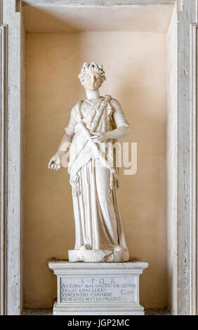 Statua femminile, scultura, i Musei Capitolini di Roma, Italia Foto Stock