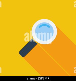 Icona di ricerca. Vettore di piana relativa icona con lunga ombra per il web e applicazioni per dispositivi mobili. Esso può essere utilizzato come - il logo, il pittogramma, icona, elemento infografico Illustrazione Vettoriale