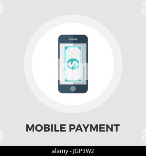 Pagamento mobile vettore icona. Icona piatta isolata su uno sfondo bianco. Modificabile file EPS. Illustrazione Vettoriale. Illustrazione Vettoriale