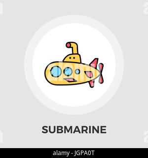 Icona del sommergibile vettore. Icona piatta isolata su uno sfondo bianco. Modificabile file EPS. Illustrazione Vettoriale. Illustrazione Vettoriale