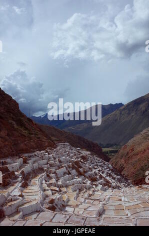 Maras miniere di sale Foto Stock