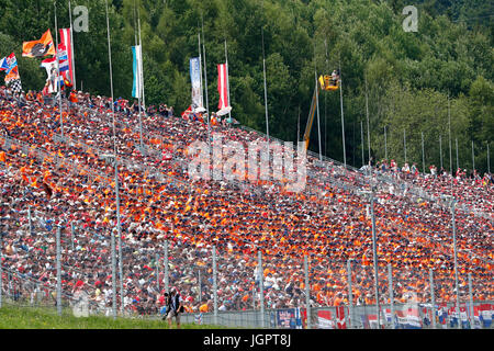 Spielberg, Austria. 09 Luglio, 2017. Motorsports: FIA Formula One World Championship 2017, il Grand Prix di Austria, ventole 09.07.2017. | Utilizzo di credito in tutto il mondo: dpa/Alamy Live News Foto Stock