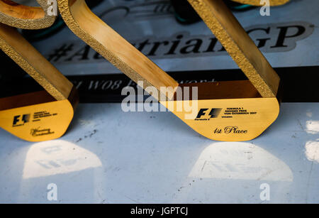 Spielberg, Austria. 09 Luglio, 2017. Motorsports: FIA Formula One World Championship 2017, il Grand Prix di Austria, trofeo, Pokal, Siegerpokal 09.07.2017. | Utilizzo di credito in tutto il mondo: dpa/Alamy Live News Foto Stock