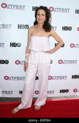 7 luglio 2017 - West Hollywood, Stati Uniti - 07 Luglio 2017 - West Hollywood, California - Andie MacDowell. ''KEVYN AUCOIN: La Bella e la bestia in me " 2017 Outfest Los Angeles LGBT Film Festival Screening. Credito foto: F. Sadou/AdMedia (credito Immagine: © F. Sadou/AdMedia via ZUMA filo) Foto Stock