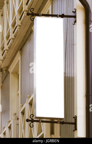 Cartello. Forma rettangolare mock up sulla parete Foto Stock
