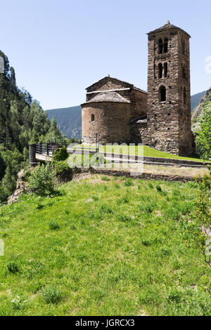 Església de Sant Joan de Caselles è una chiesa a Canillo, Andorra. Foto Stock