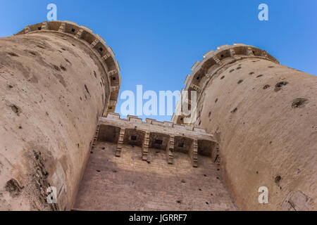 Le torri della vecchia porta della città Torres de Quart a Valencia, Spagna Foto Stock