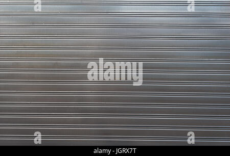 Closeup texture di metallo di foglio sagomato recinto decking Foto Stock