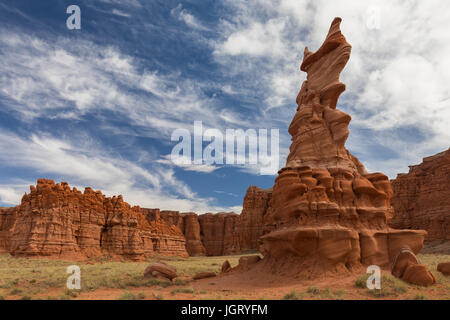 La Hopi Clown. Moenave arenaria, relativamente morbido strato di arenaria che si presta bene a essere scolpito da erosione. In Arizona, Stati Uniti d'America Foto Stock