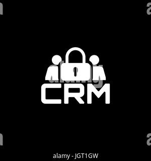 CRM icona di protezione. Design piatto. Illustrazione Vettoriale