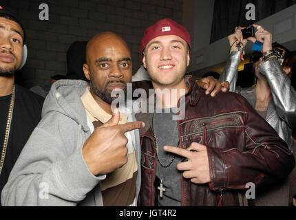 (L-R) Freeway Ricky Ross Nick Hogan frequentare Raz B mixtape release party Aprile 20,2010 Los Angeles, California. Foto Stock