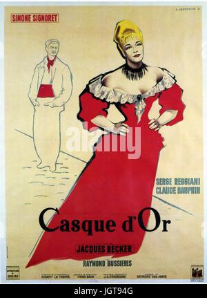 Casque d'or Anno : 1952 Francia Direttore : Jacques Becker Simone Signoret poster (Fr). È vietato riprodurre la fotografia al di fuori del contesto della promozione del film. Esso deve essere accreditato al Film Company e/o il fotografo assegnato da o autorizzati da/ammessi sul set del Film Company. Limitato a uso editoriale. Foto12 non concede diritti di pubblicità delle persone rappresentate. Foto Stock