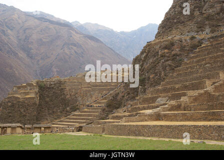 Ollantaytambo, vale la pena di sacro dei Los Incas, regione di Cusco, Lima, Peru Foto Stock