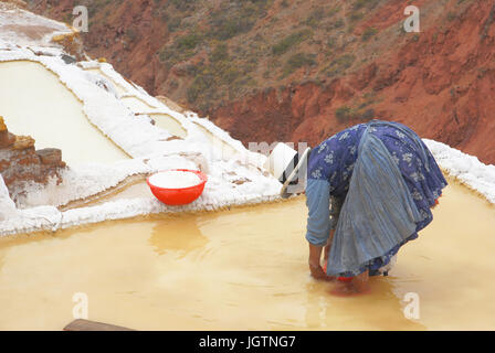 Salineras de Maras, vale la pena di sacro dei Los Incas, regione di Cusco, Lima, Peru Foto Stock