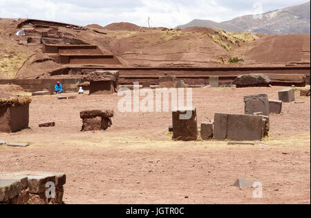 Tiwanaku, Dipartimento di La Paz, Pedro Domingo Murillo Provincia, La Paz, Bolívia Foto Stock