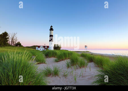 Grande Punto Sable Faro in Ludington parco dello stato. Si tratta di un famoso faro sul lago Michigan, disponibile per escursioni Foto Stock