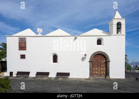 Chiesa Iglesia de San Roque a Tinajo, Lanzarote, Isole canarie, Spagna, Europa Foto Stock