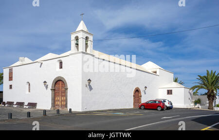 Chiesa Iglesia de San Roque a Tinajo, Lanzarote, Isole canarie, Spagna, Europa Foto Stock