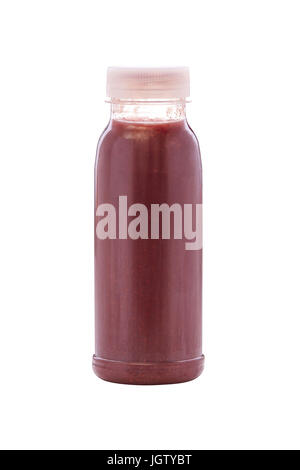 Ai mirtilli freschi smoothie con mescolati o liquidised materie frutto isolato su bianco per una bevanda salutare e dieta ricca di antiossidanti e vitamine Foto Stock