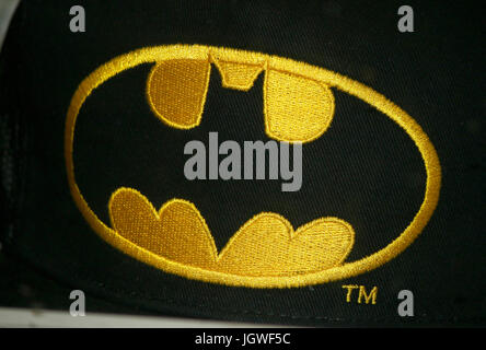 Il logo di Batman Comicfigur, Berlino. Foto Stock